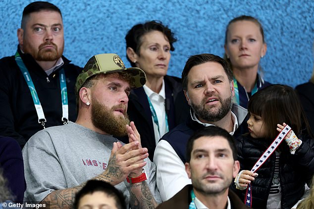 Spain also complained about seeing Vance and the controversial YouTuber-turned-boxer Jake Paul (left) at a subsequent women's hockey game