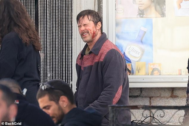 Brad Pitt threw himself back into work on Tuesday as he was seen on the set of his new movie The Riders in Greece