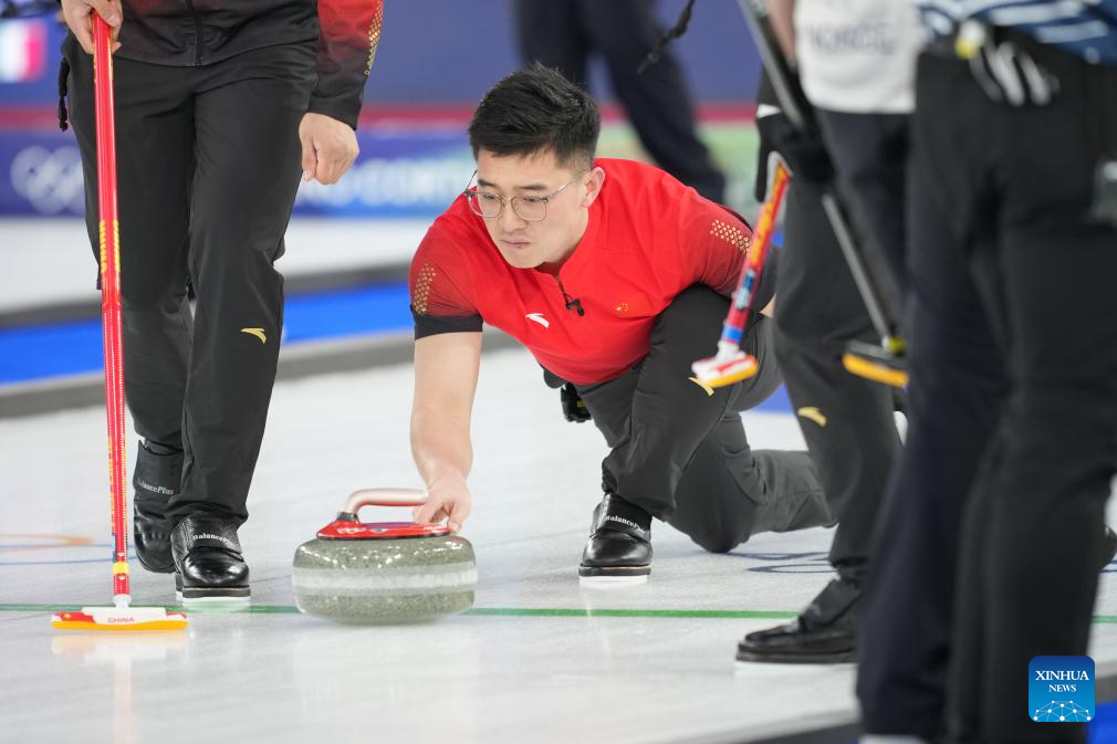 Olympic curling men round robin session 3 match: China vs. Norway