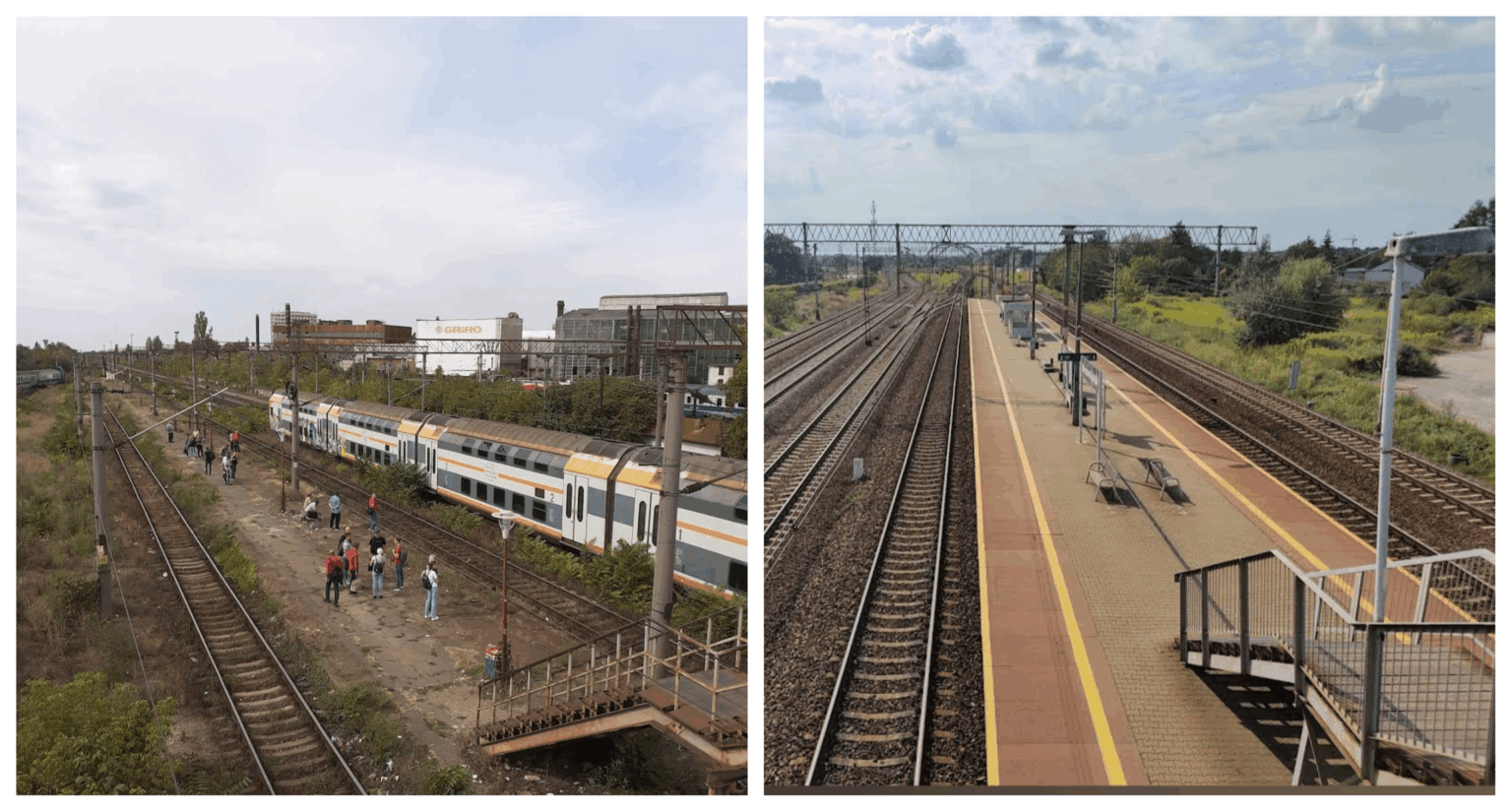 Haltă (small train station) in Bucharest vs Warsaw