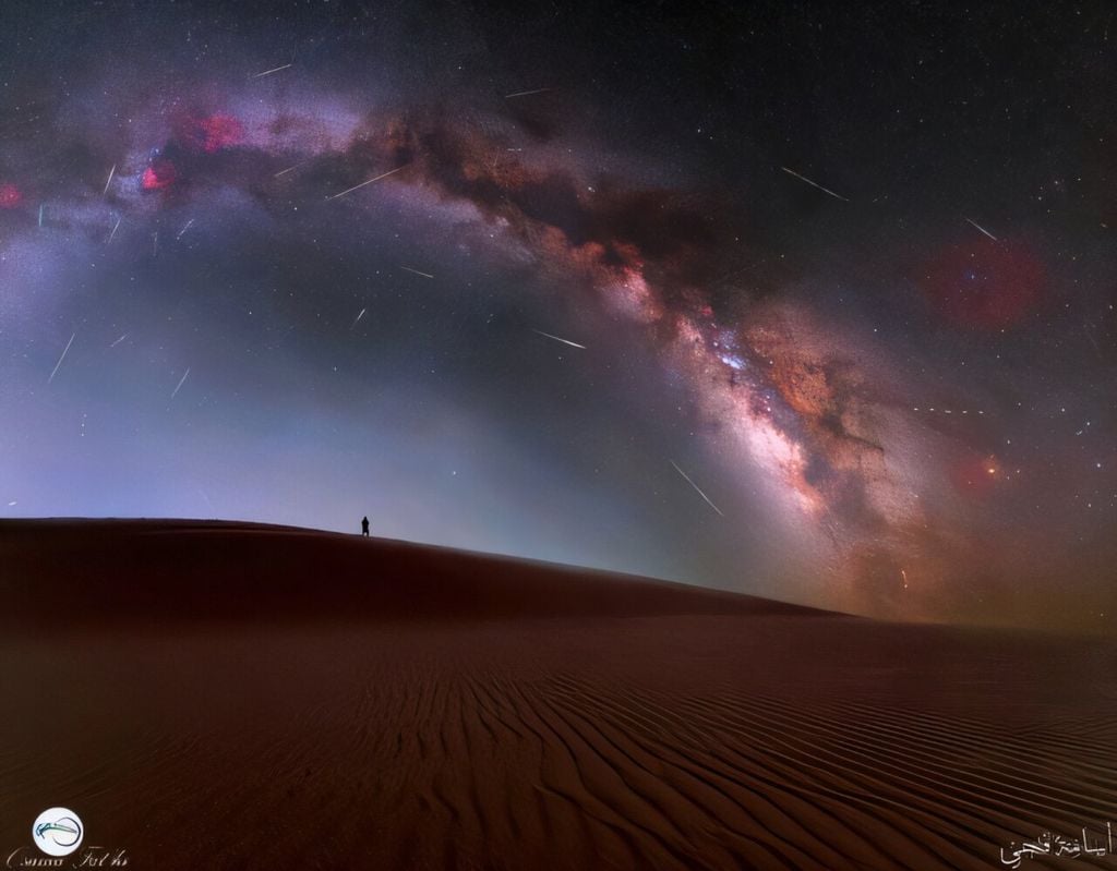 Milky Way over Egyptian desert dunes, highlighting the dark rift