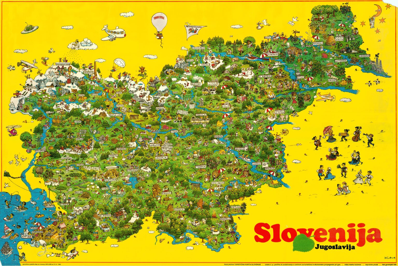 Pavlih's tourist map of Slovenia 1985