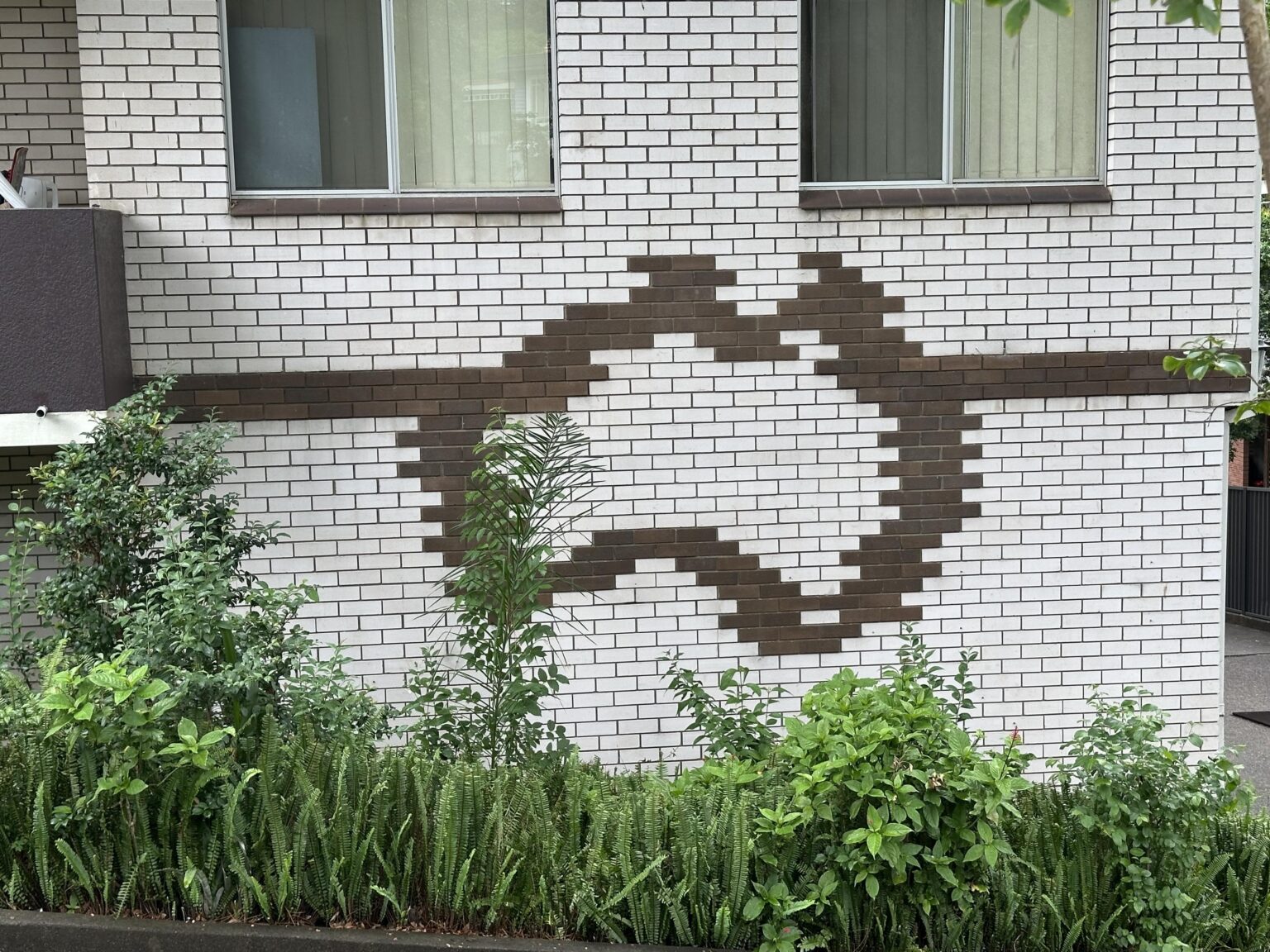 This apartment block has a map of Australia in the brickwork.