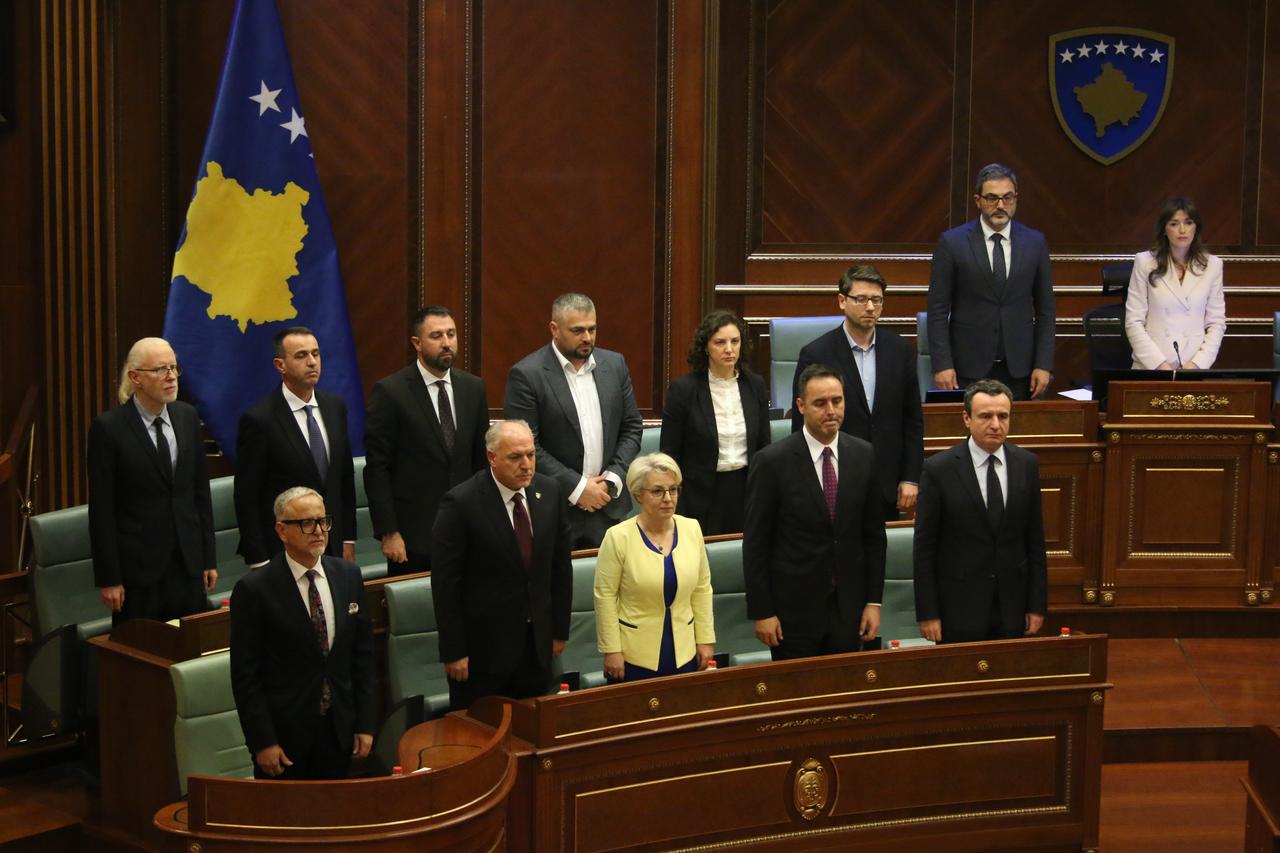 A general view of the Kosovo Parliament following a vote of confidence to form a new government that ended the country's long-running political deadlock in Pristina, Kosovo on February 11, 2026. (AA Photo)