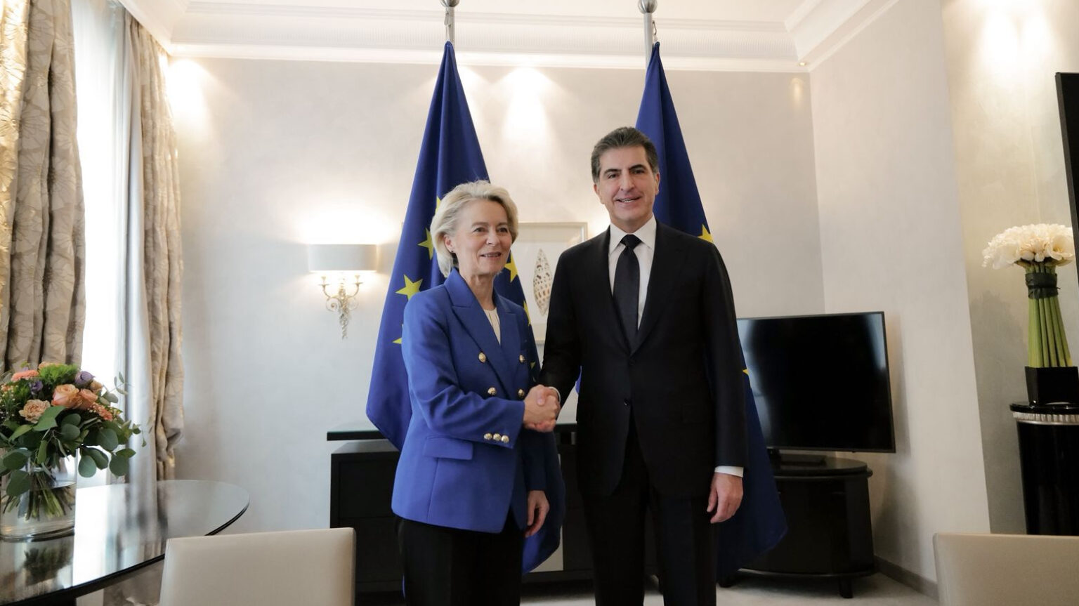 EU Pledges Support for Kurdistan Region as President Nechirvan Barzani Meets Von der Leyen in Munich