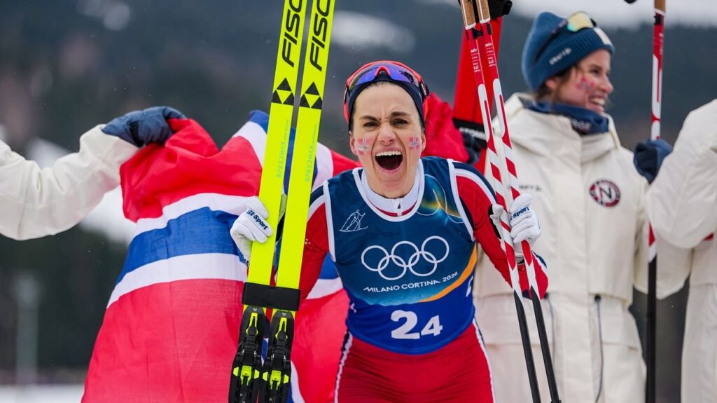 Swedish crash makes way for Norway to win 1st women's cross-country gold in relay at Milan Cortina