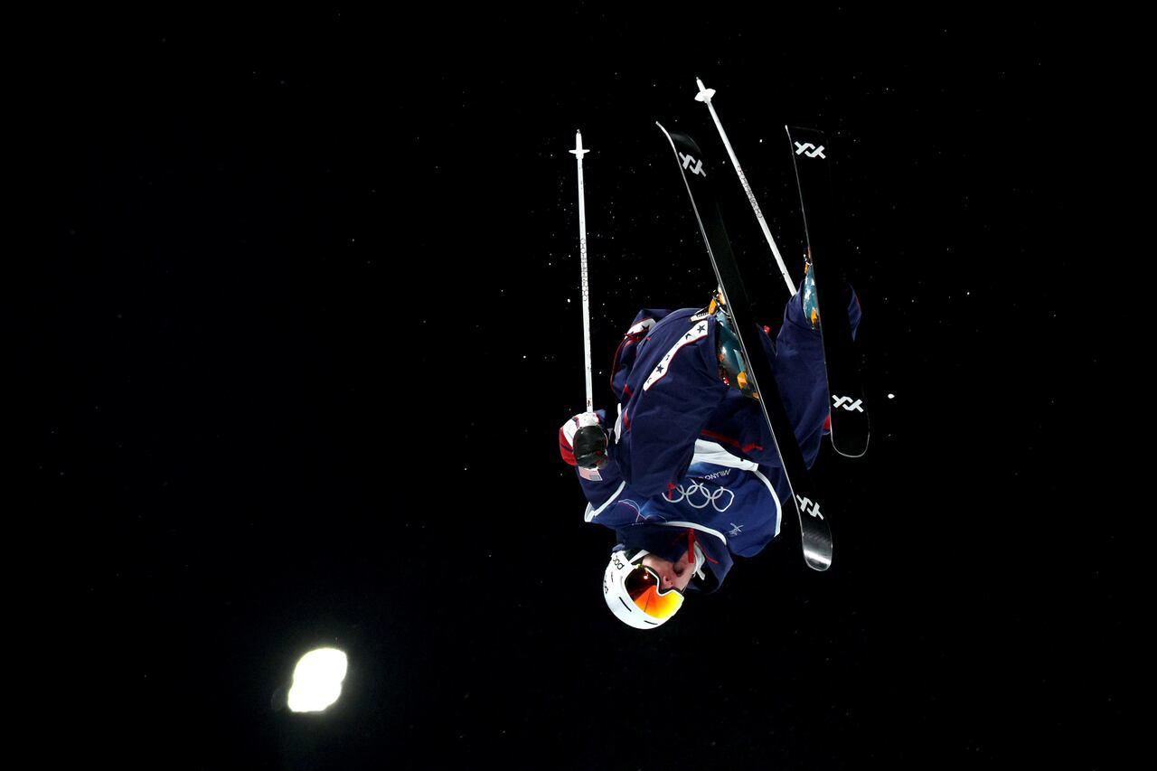Alex Ferreira of Team United States competes in the first run of the Men's Freeski Halfpipe Final