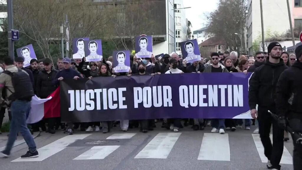 Thousands march in France for slain far-right activist under heavy security