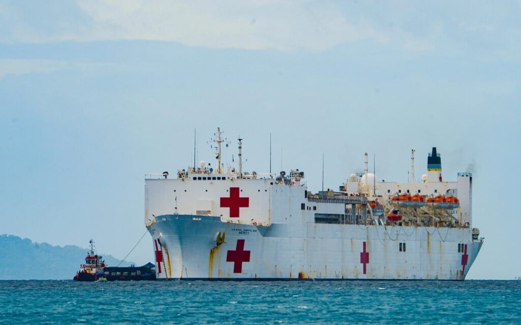 By the way, I think Trump's hospital ship is some old shit
