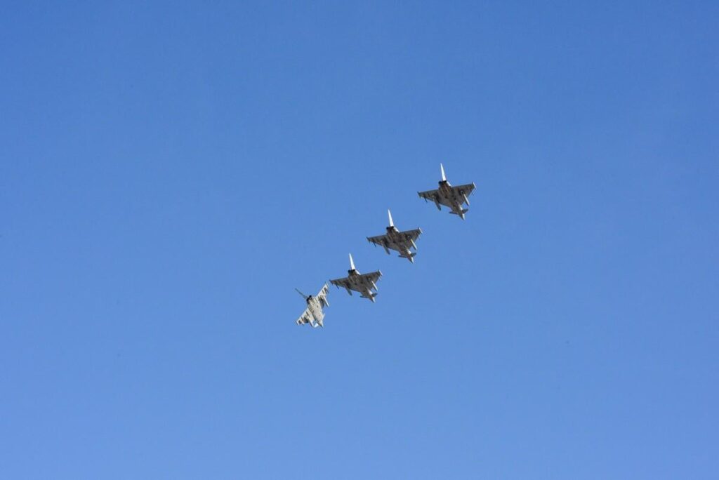 British jets in the air in defensive action over Middle East