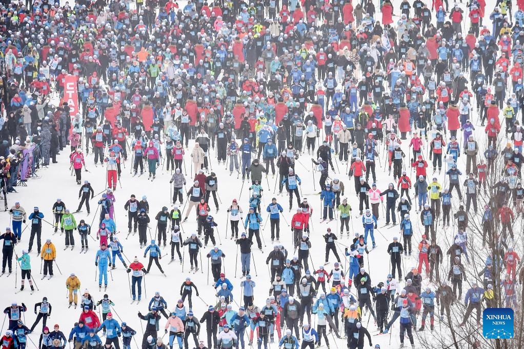 Mass skiing competition at 2026 Ski Track of Russia held in Khimki -Xinhua