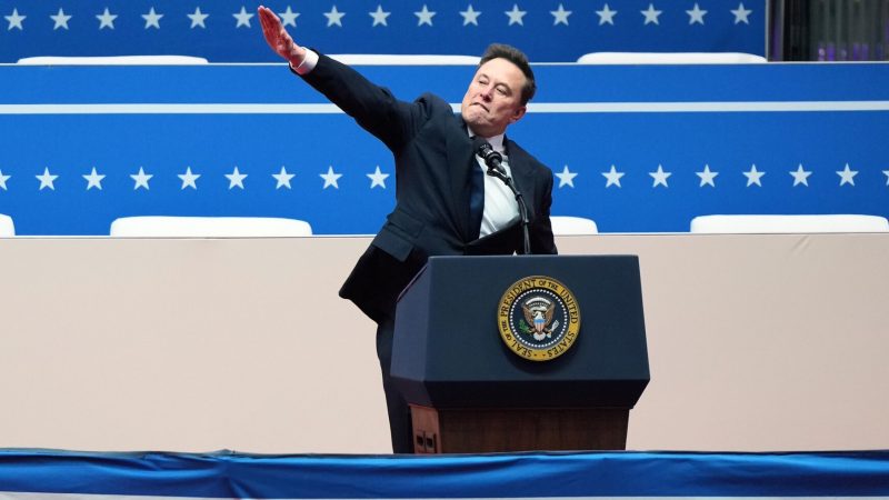 Elon Musk delivering a Nazi salute