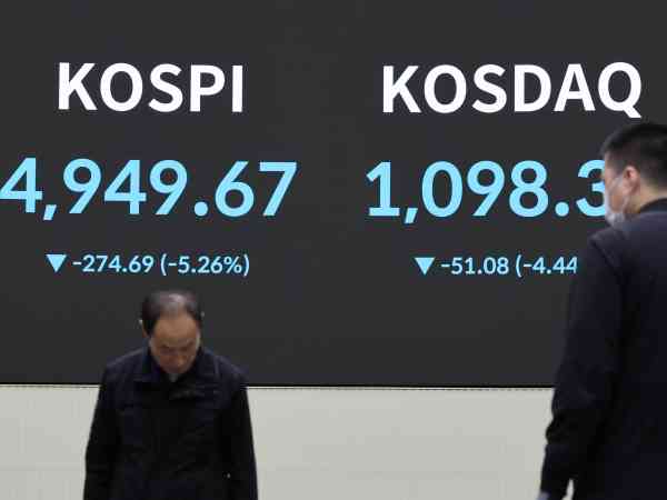KOSPI Closes below 5,000 after Dipping over 5%
