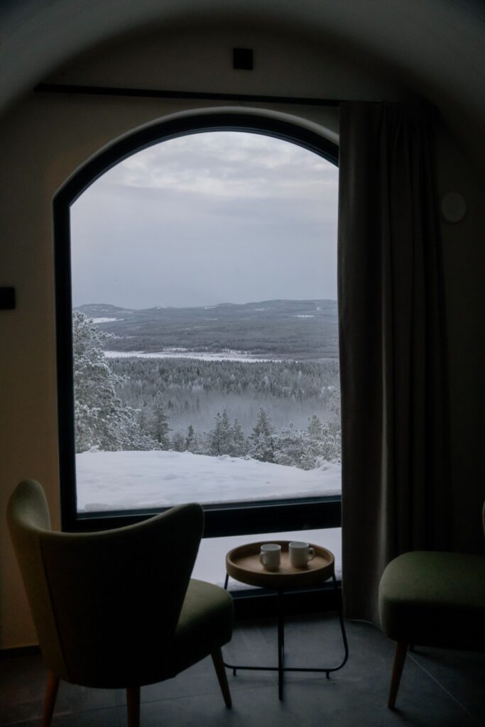 Kaamos Lodge in Finnish Lapland features 80 underground concrete homes made in Estonia by Revonia. Photo: Revonia.