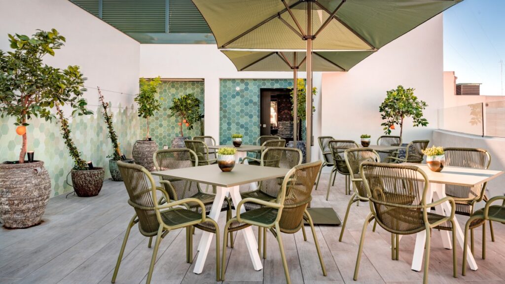The art-nouveau Valencia hotel with an atmospheric rooftop bar