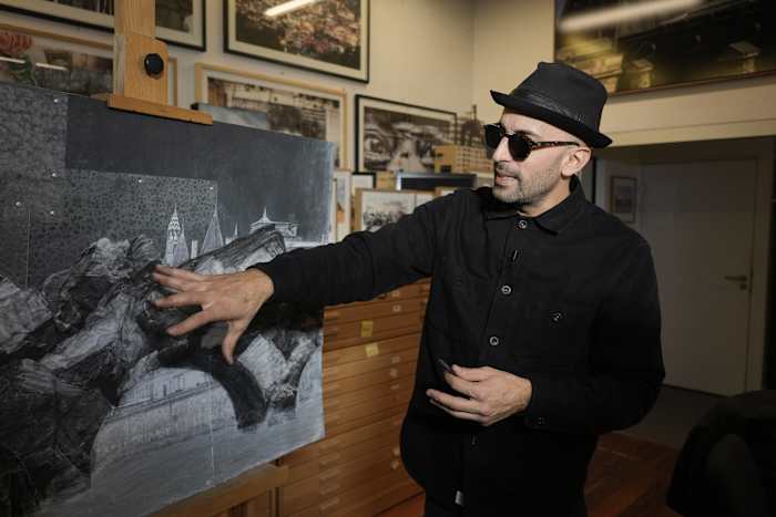 French artist JR's installation will transform Paris' oldest bridge into a giant cave