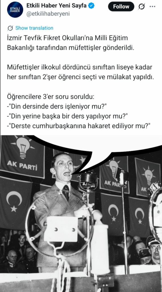 Inspectors asked the children: "Is Erdogan insulted in class?" asked the claim
