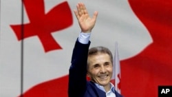 Bidzina Ivanishvili during a rally in Tbilisi, Georgia, on April 29, 2024.