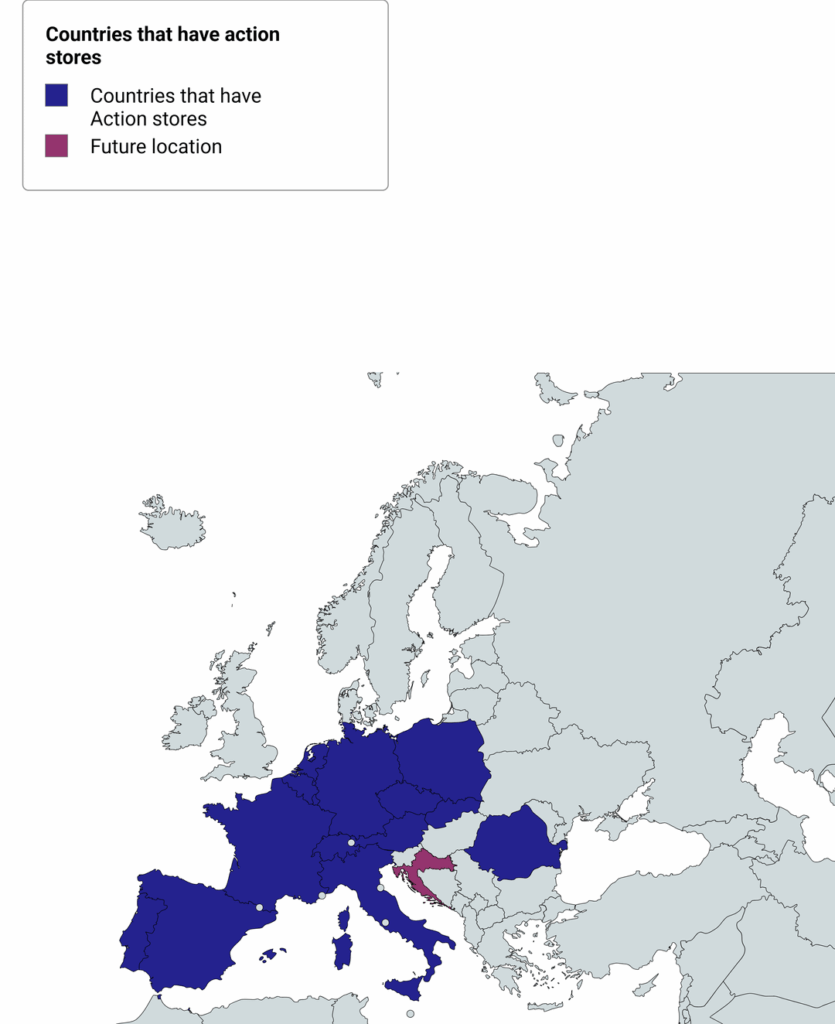 Maps of different european stores