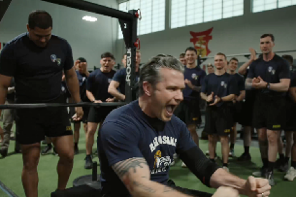Trump’s ‘Secretary of War’ is busy – pumping iron – while the president considers military strikes on Iran Trump’s ‘Secretary of War’ is busy - pumping iron - while the president considers military strikes on Iran