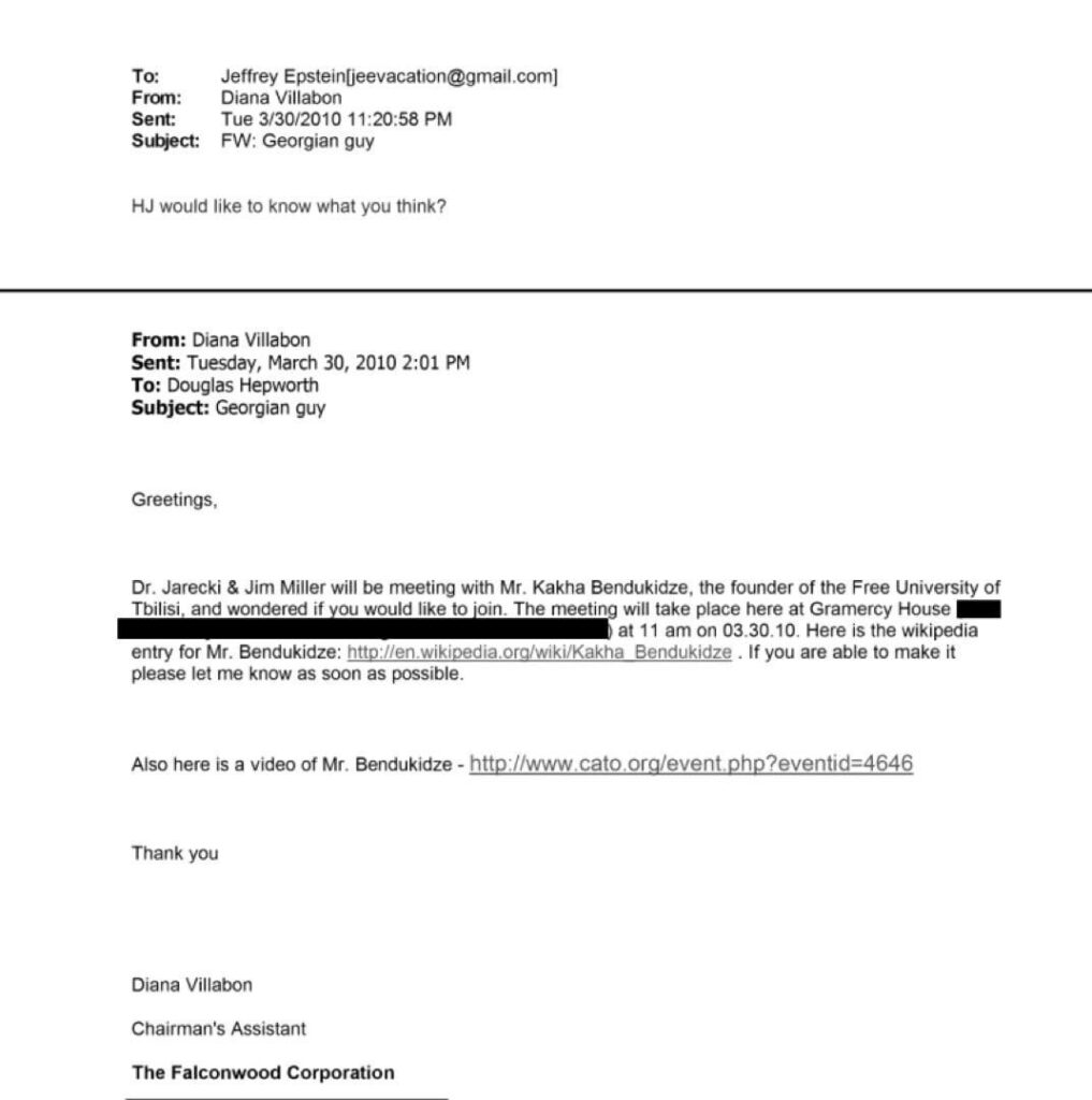 Bendukidze in the epstein files