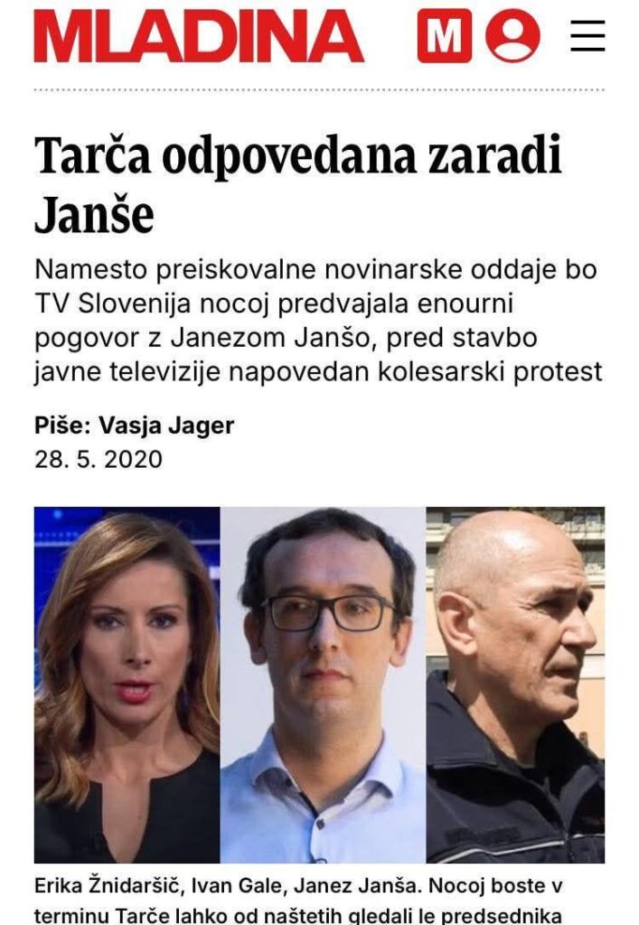 A few years ago, instead of Tarča, Janša put himself on RTV