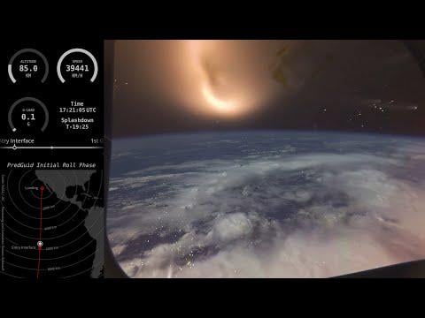 Realtime video of the Artemis 1 reentry with a telemetry overlay