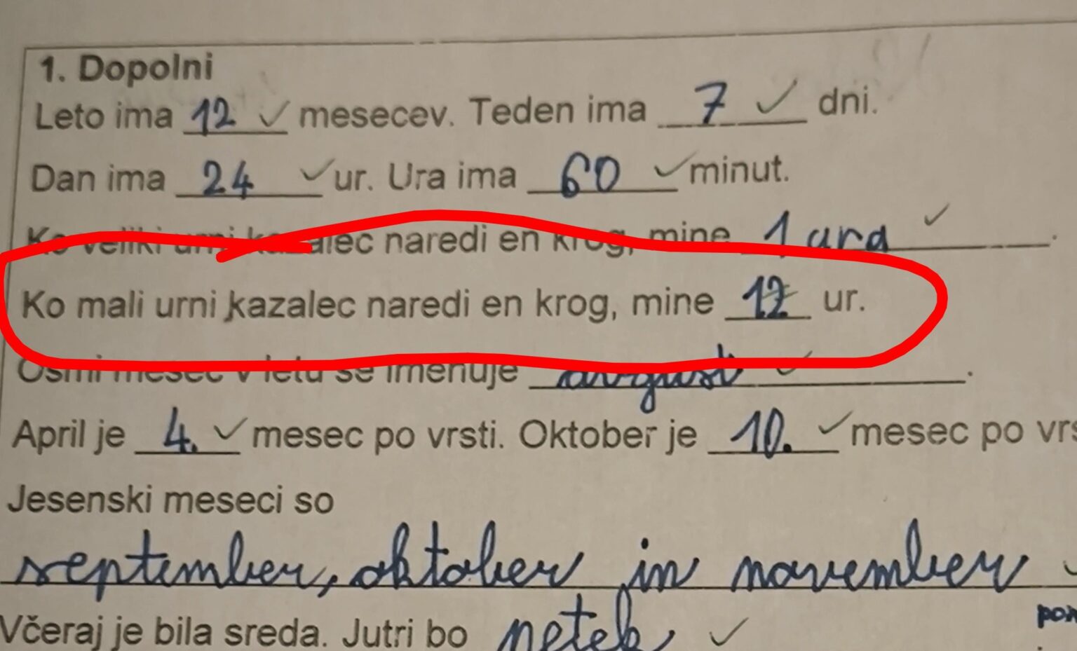 Question for the 3rd grade of elementary school - knowing the clock