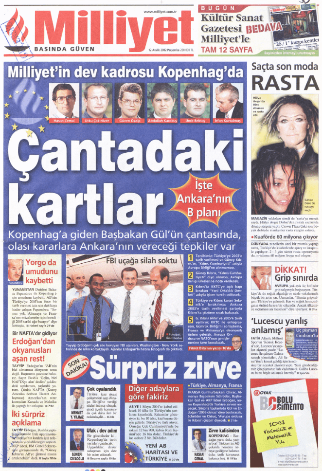 The origins of the photo "FBI put a gun on the plane" are not unknown, its source is the Milliyet newspaper archive dated December 12, 2002.
