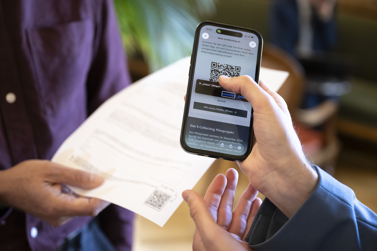 Photo of person using e-ID app