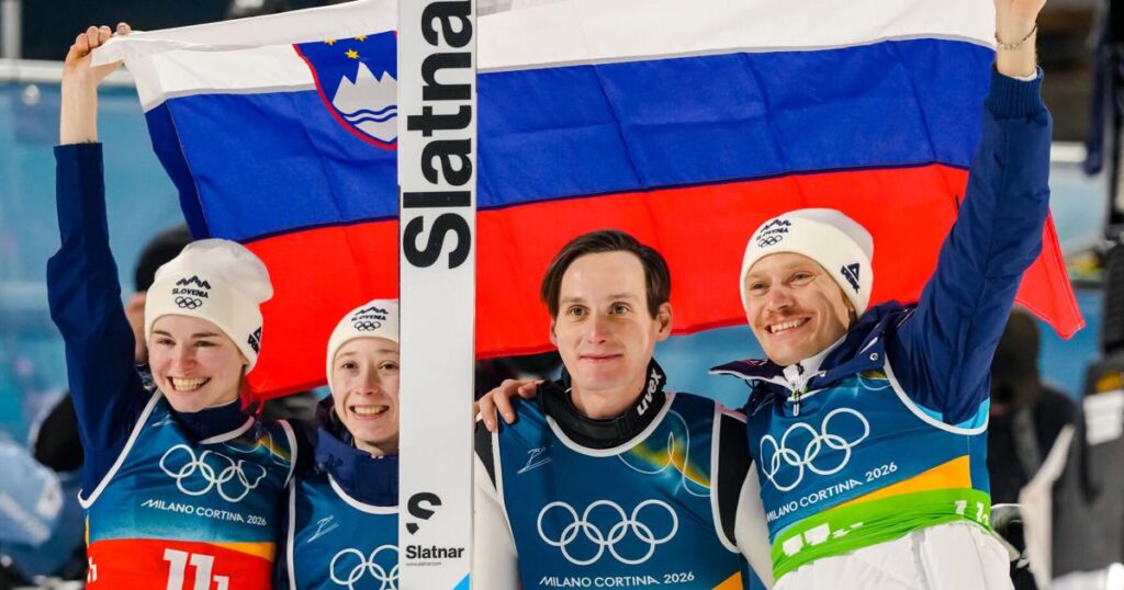 Slovenian siblings Domen and Nika Prevc win Olympic gold in ski jumping team event | National