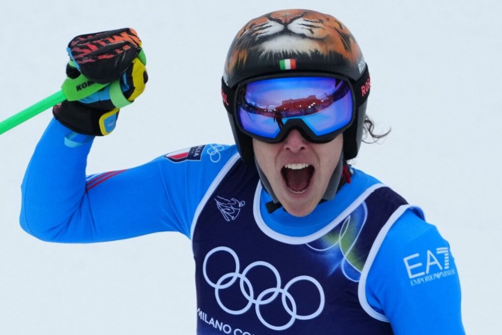 Brignone wins Italy's first Alpine gold in women's super-G