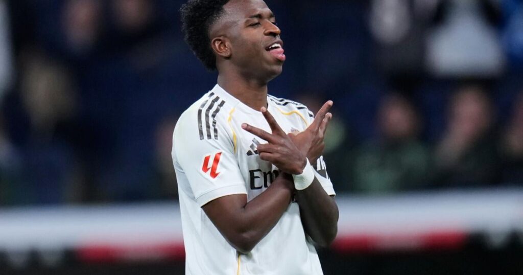Vinícius Júnior scores 2 and Mbappé-less Real Madrid beats Real Sociedad 4-1 to move top in Spain |