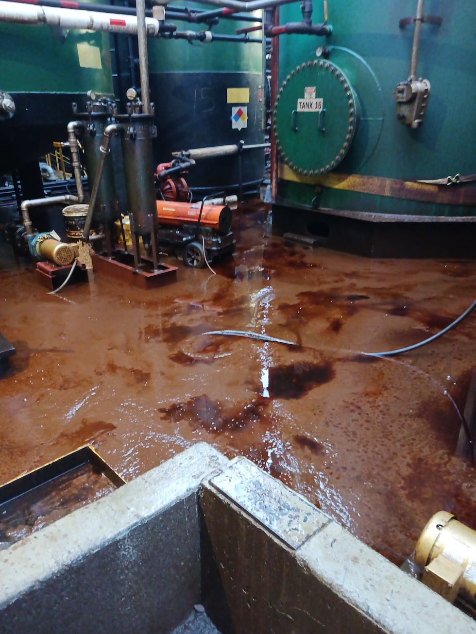 This photo was submitted to FOX 12 from a former Stella-Jones employee, who says chemical...