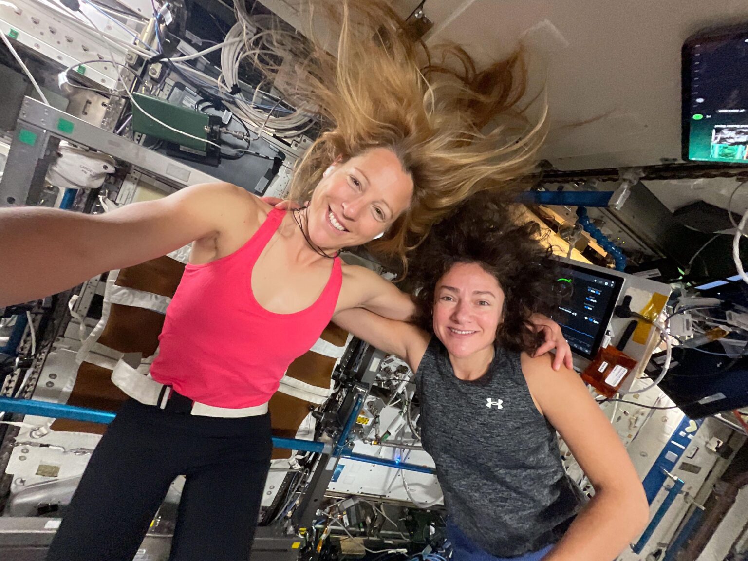 Astronauts Sophie Adenot and Jessica Meir on the International Space Station on February 16, 2026