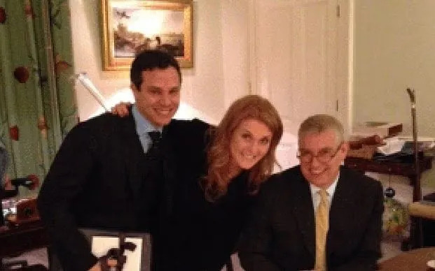David Stern with Andrew Mountbatten-Windsor and Sarah Ferguson