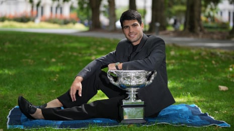 Carlos Alcaraz celebrates Australian Open triumph by gaming with brother - video