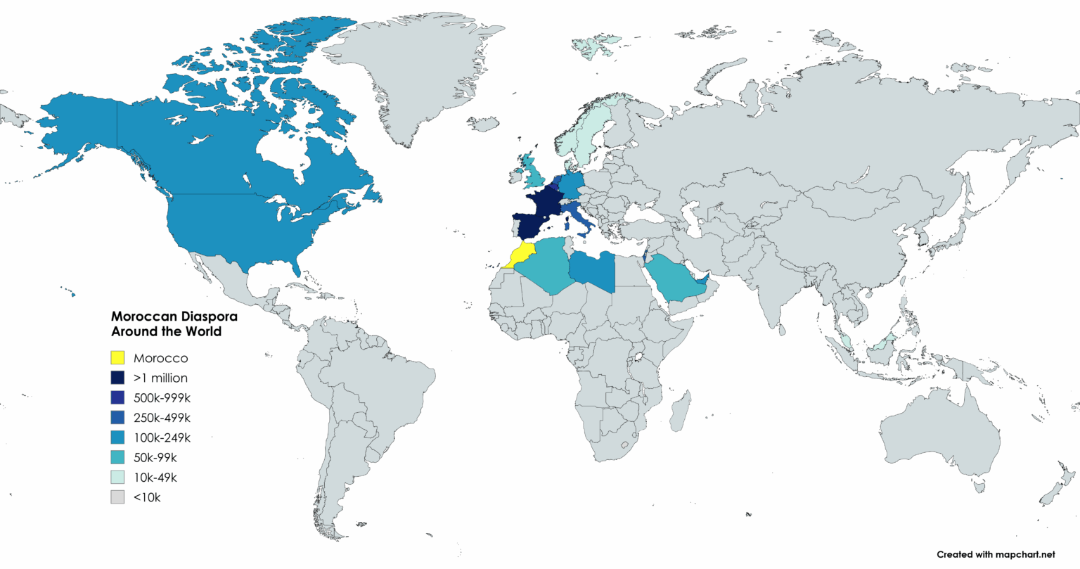 Moroccan Diaspora Around the World [OC]