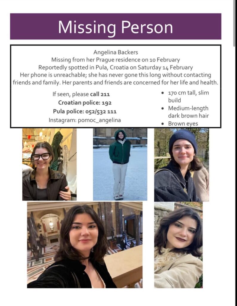 Missing girlfriend Angelina Backers