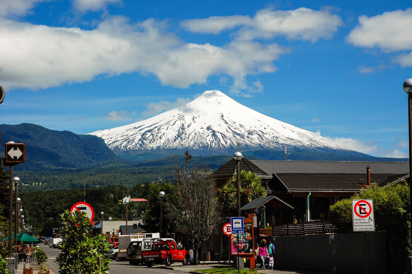 Villarrica Volcano from 'downtown' Pucon.