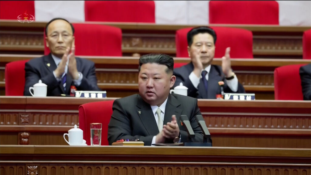 North Korea’s Kim cites ‘upsurge’ in national development during third day of ruling party congress North Korean leader Kim Jong-un, center, is seen attending the Ninth Congress of the Workers