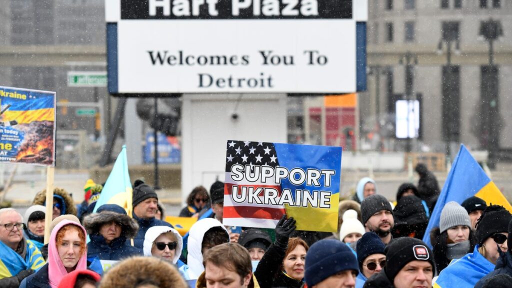 Ukrainian-Americans in Detroit rally against Russia's war, call for freedom