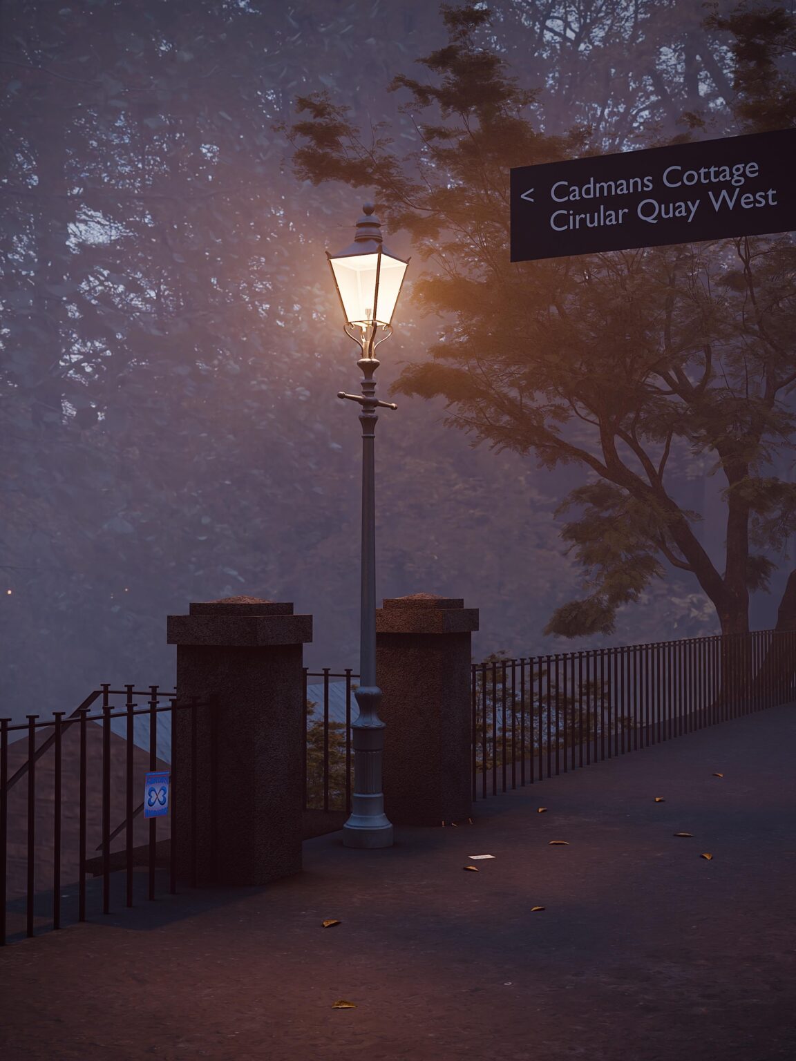 The Rocks Gas Street Lamp made in Blender