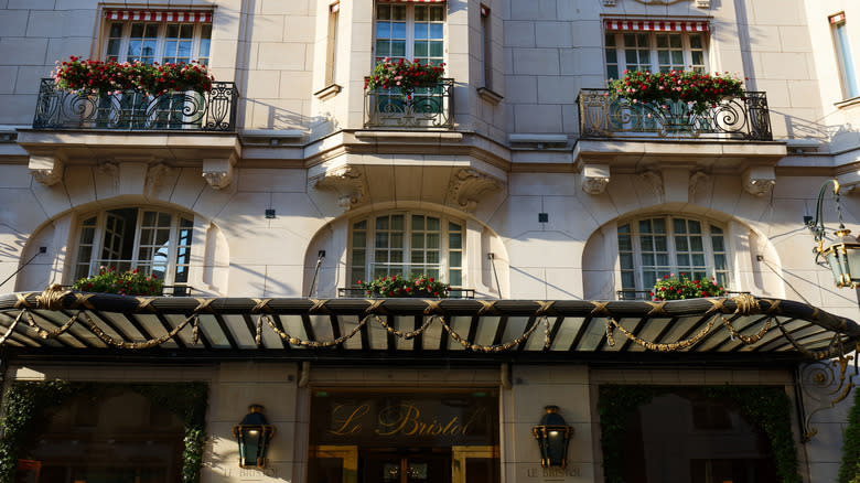 Le Bristol facade in Paris.