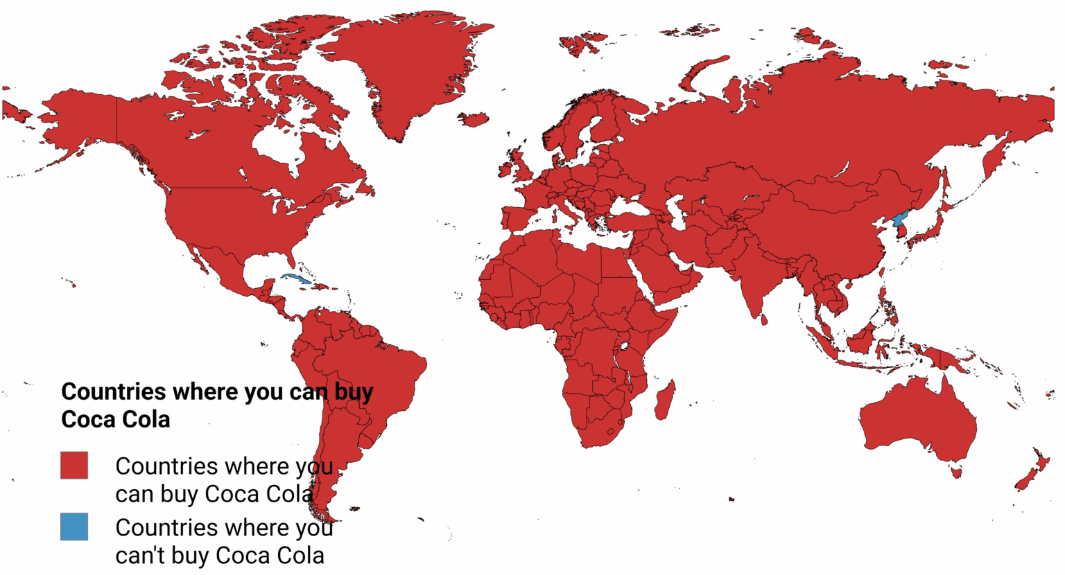 Countries where you can buy Coca Cola