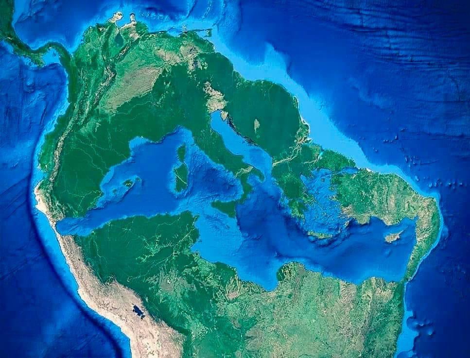 What if the Mediterranean sea was located in South America.