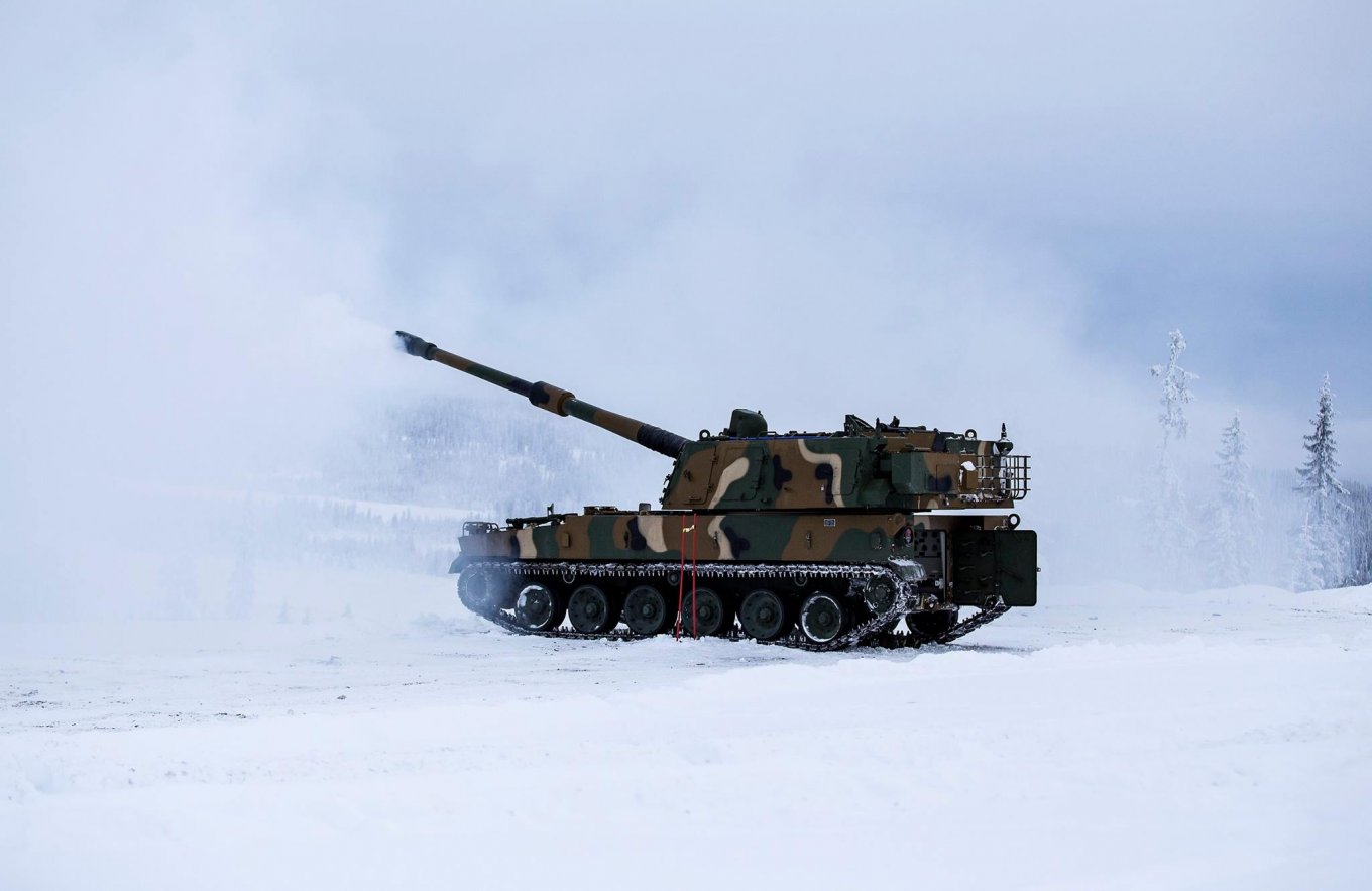 K9 self-propelled howitzer of the Norwegian Army