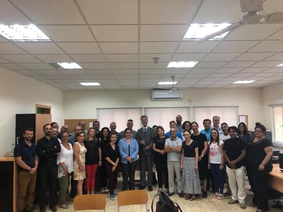 Staff during a visit by the then Austrian ambassador, c 2018.