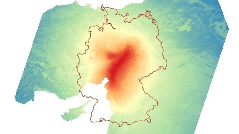 A comparison with Germany of the area that was effected in 6th february 2023 Turkey-Syria earthquake