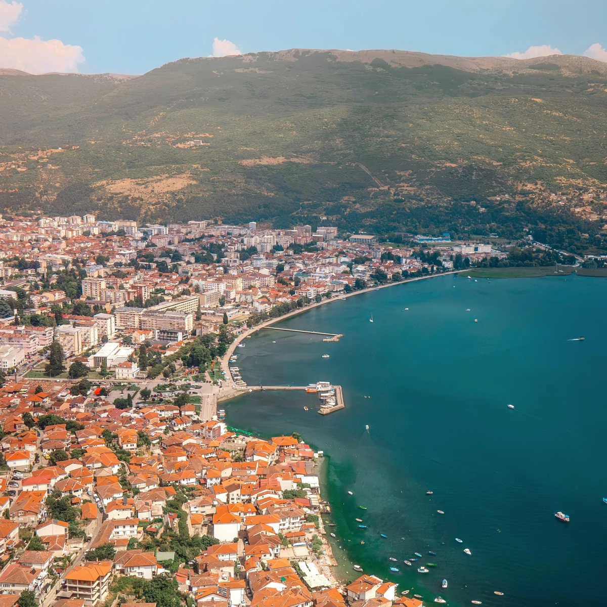 Aerial view of Ohrid, North Macedonia